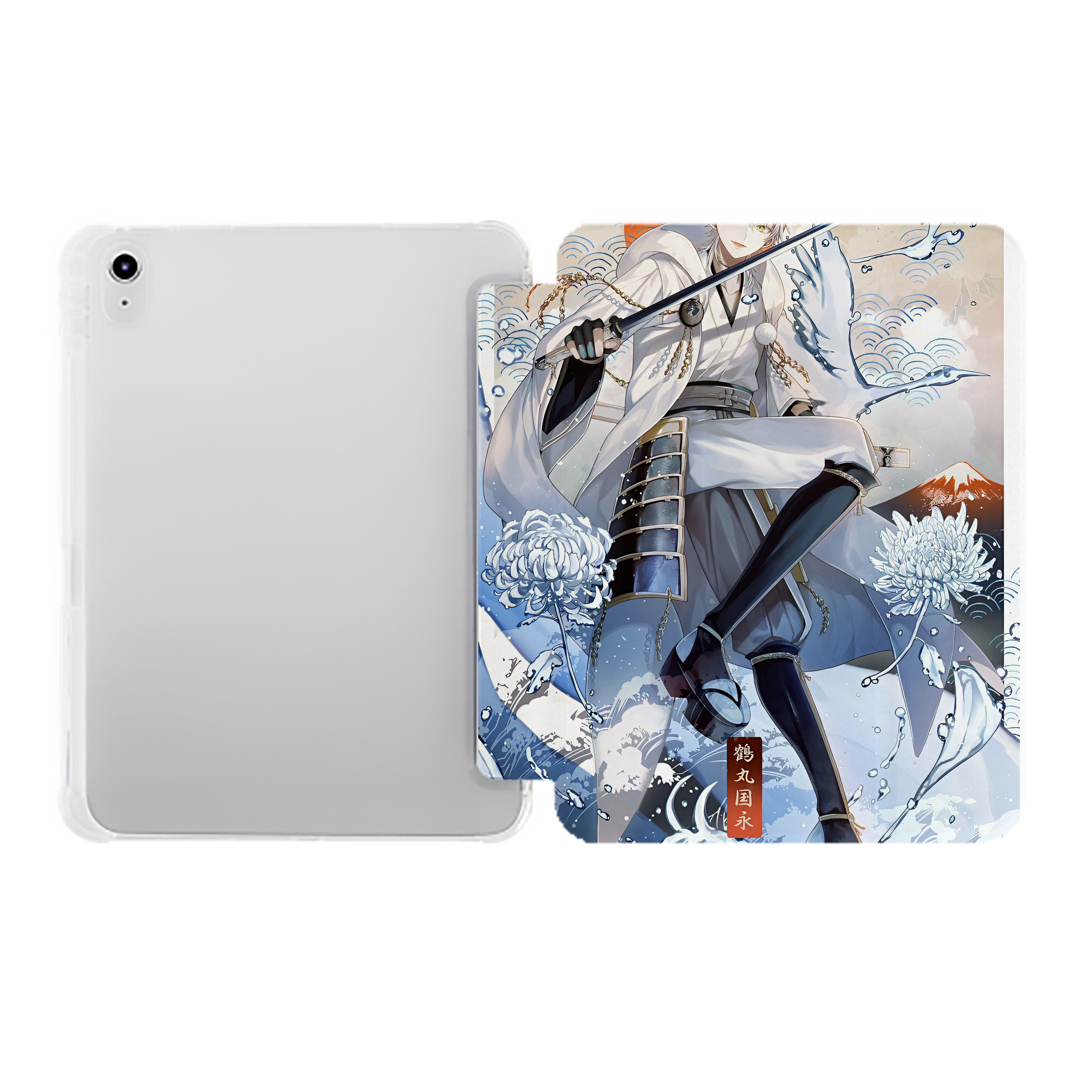 （画像用） 刀剣乱舞 Touken Ranbu IPad ケース ペン収納付き 三つ折りスタンド PUレザー×シリコン 対応機種9.5/10.5/10.9インチ